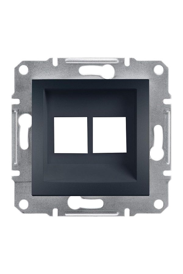 SCHNEIDER-Eph 4400171 -02 Asfora Anthracite 2*Rj45 Without Connector (Backless Data Socket) - Without Frame 1