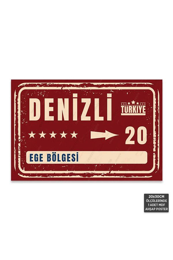 Hayal Poster-Pt1069 - Retro Mdf Wooden Sea City Sign Poster (20X30Cm) 1
