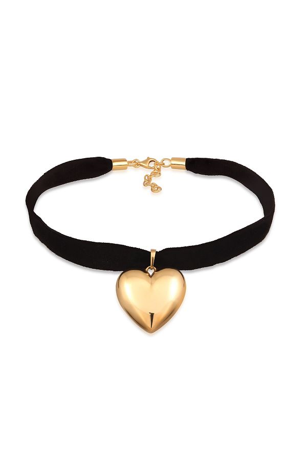 ELLI-Halskette Choker Herz 925 Sterling Silber vergoldet 1