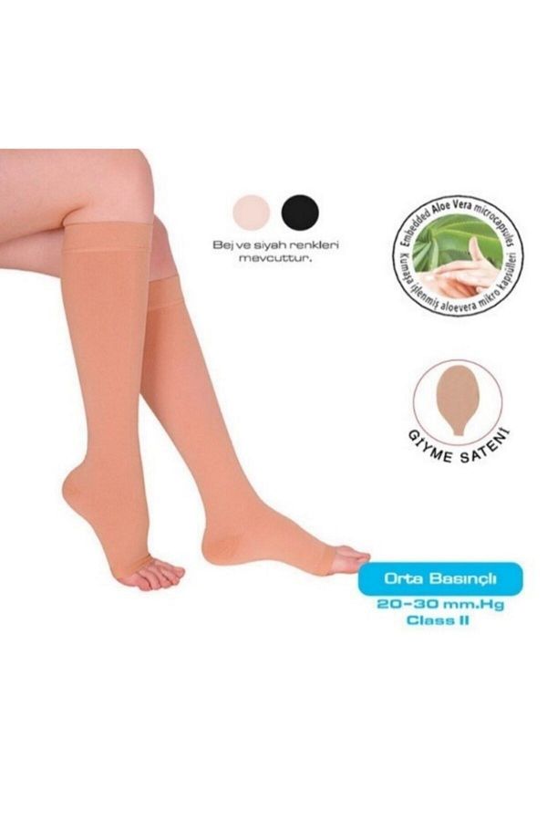Variteks-Compression Socks Medium Pressure Below the Knee Open Toe 1