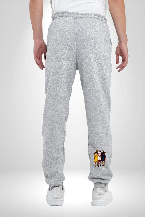 DEST GO Men s Oversize Cut Basketball Braynt Kobe 3 Thread Gray Cotton Sweatpants Trendyol
