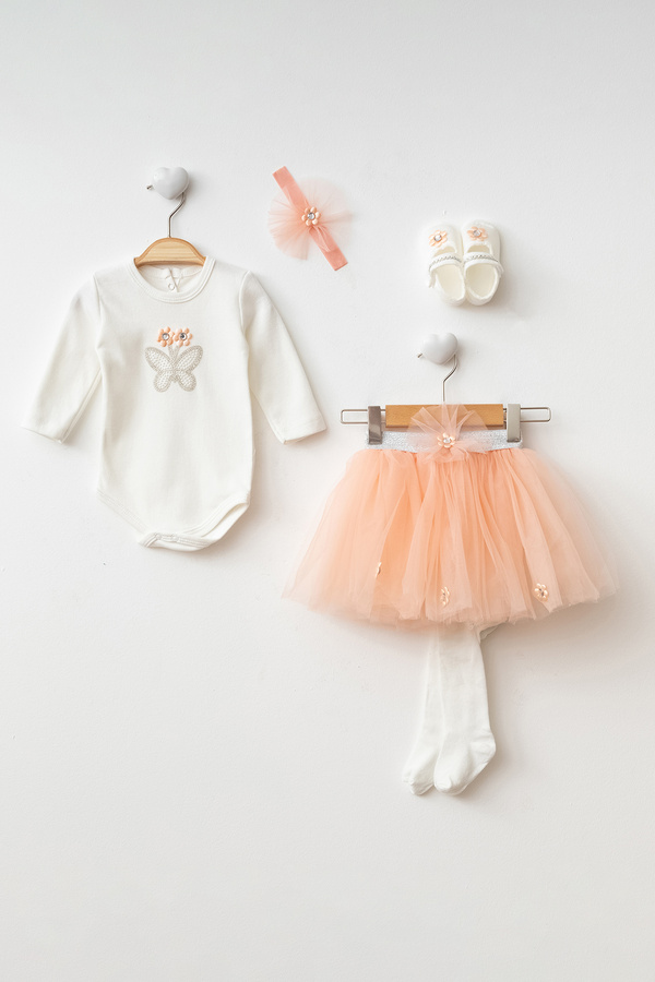 Petite Ponpon Baby Kız Bebek Taşlı Kelebekli Papatyalı Tütü Etek Seti Özel Gün Parti Elbisesi