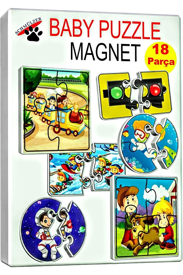 Schmülzer Baby Puzzle - Yapboz Mıknatıslı Eğitici Montessori Hediye Oyuncak - 18 Pcs