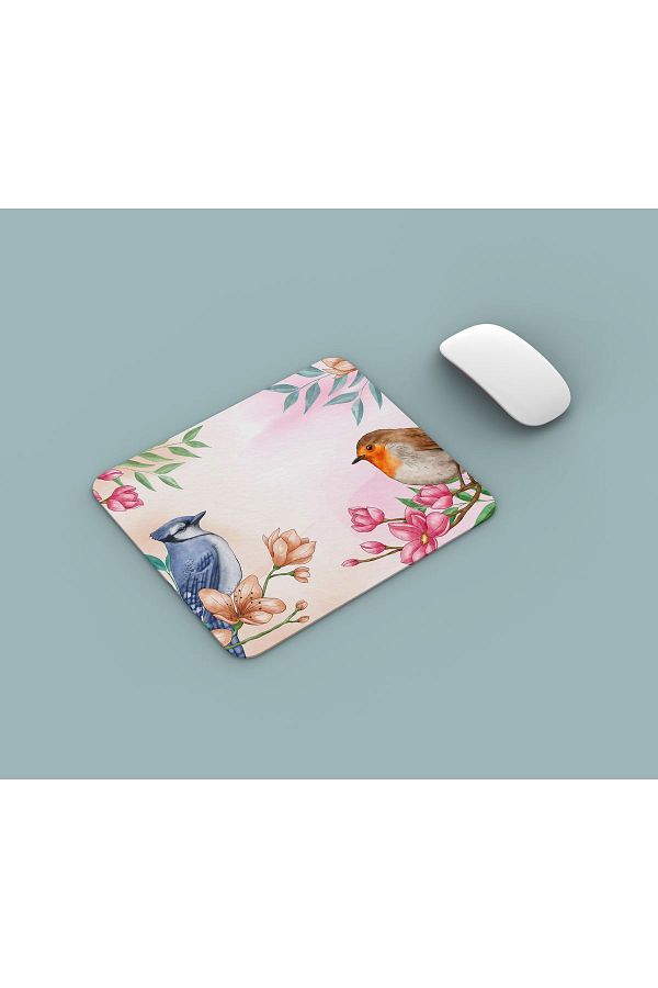 heybem-Two Birds on a Branch - Non-Slip Base Mouse Pad 1
