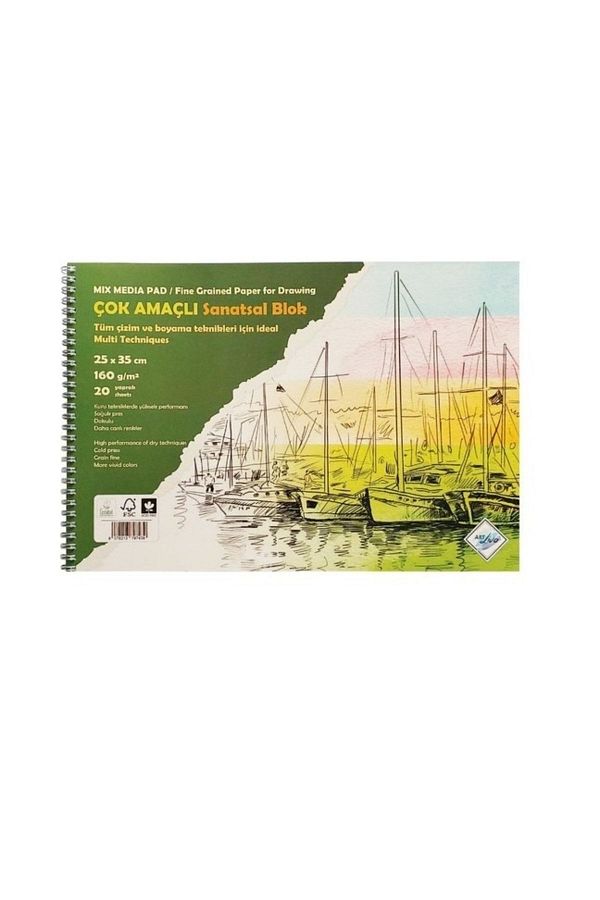 art liva-Art Painting Notebook Multi Technical Textured 200 Gr25x35 cm20 Sheets (sd-105) 1