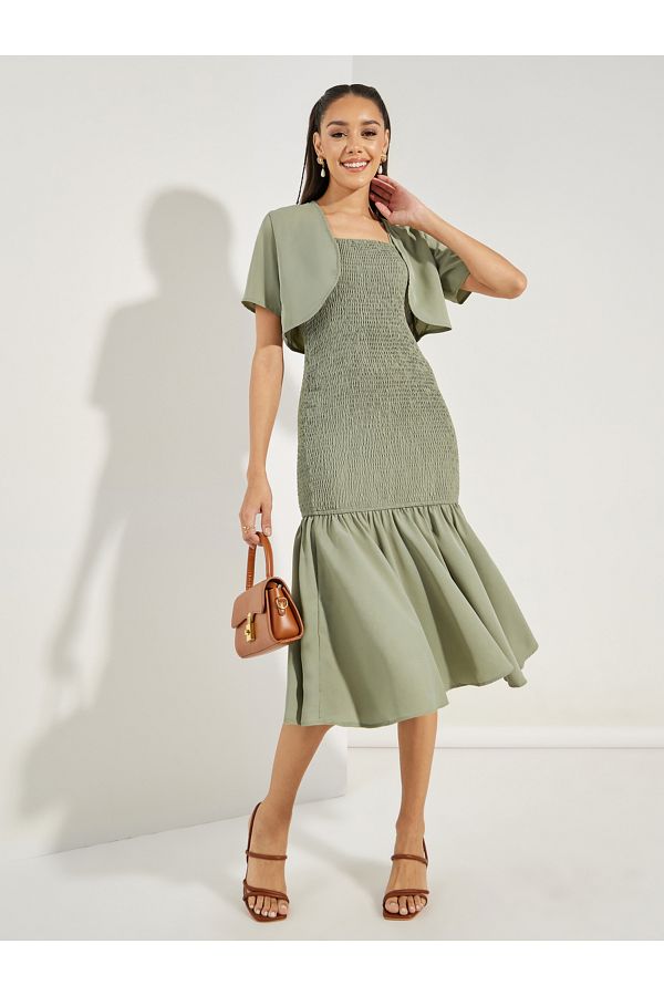 Mermaid hem midi dress cheap