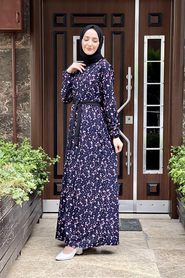 Moda Cizgi SILK Fashion Striped Hijab Dress Trendyol