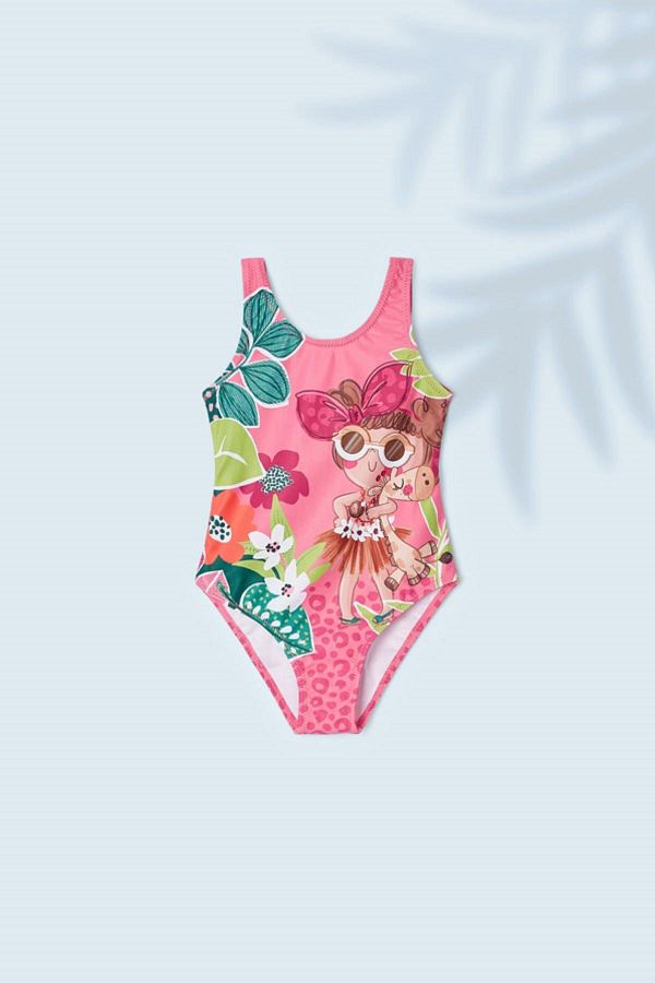 Mayoral Pink Printed Swimsuit for 2 9 Years Old Girl Trendyol