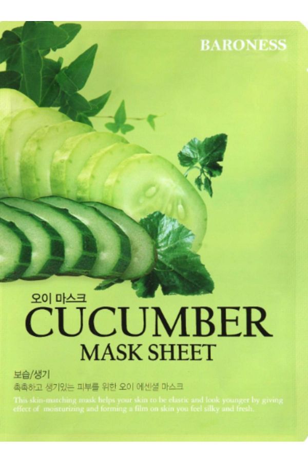 Baroness-Cucumber Mask Sheet Cucumber Extracted Paper Mask (5 Pcs) 1