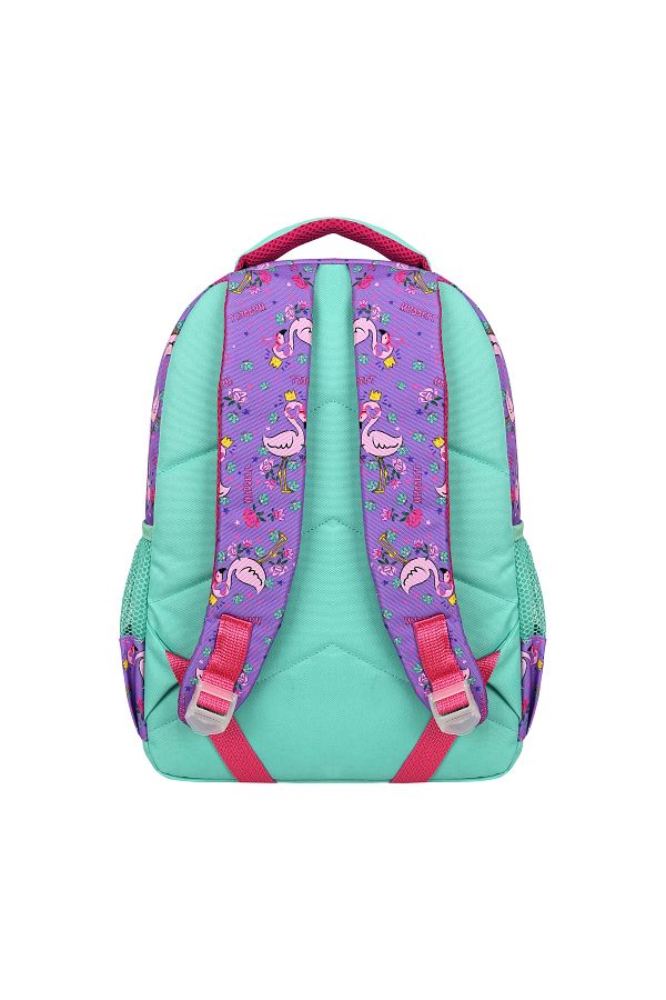Waddell Water Green Lilac Flamingo Patterned Primary School Backpack and Lunchbox for Girls Trendyol