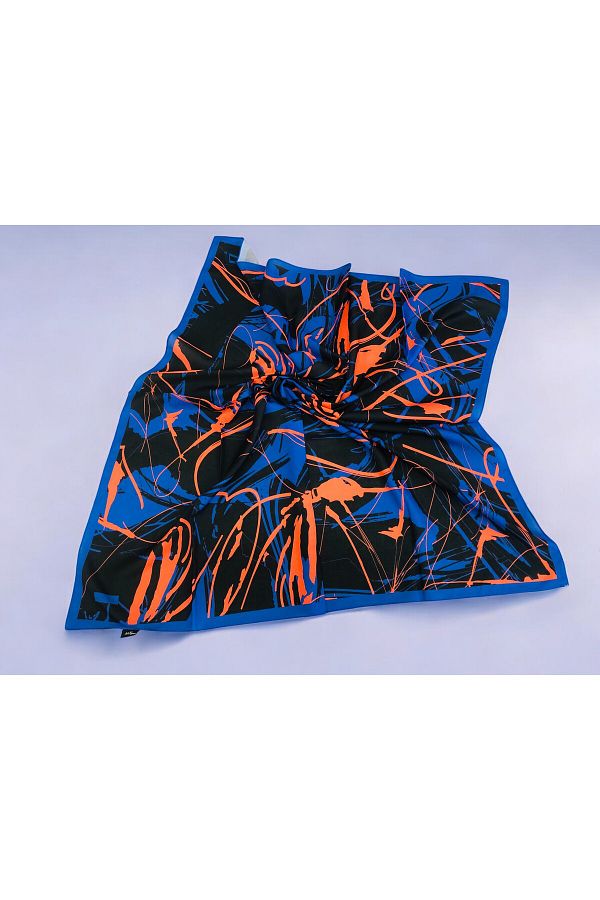 Akel-Pastel Patterned Digital Soft Scarf - 95x95 1