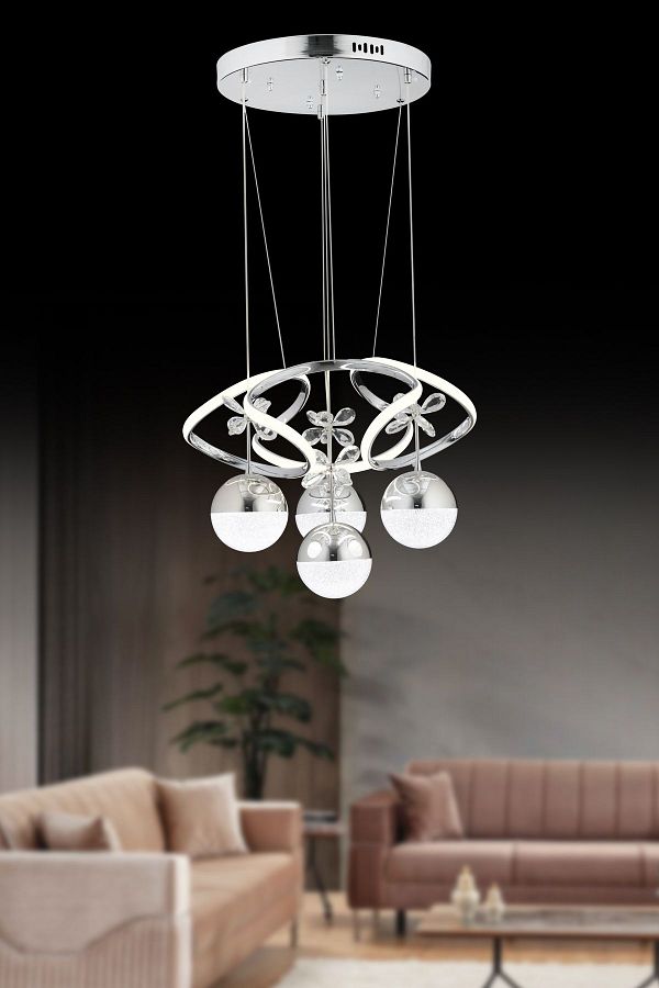 OSC HOME-Modern LED Chandelier - Cloud Shape with 3 Color Light and Remote Control 1