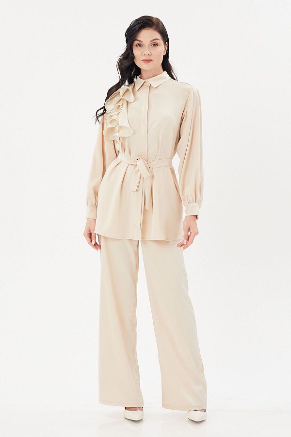 Jupe Satin Set Organza Detailed Trendyol