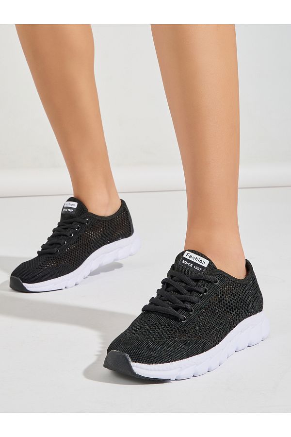 Styli-Mesh Design Lace-Up Sneakers 1