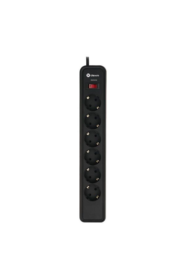 OEM-Dexim 6 Port Current Protective Socket with Current Protection Multiple Socket 6-Piece Extender 1