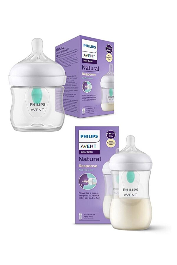 Philips Avent Natural Response Doğal Tepkili Antikolik Valfli Pp 2'li Biberon Seti, 125ml & 260ml - Cam Değildir.