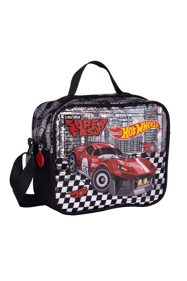 WİGGLE-Wiggle Hot Wheels - Children's Embossed School Lunchbox, Black Patterned 1