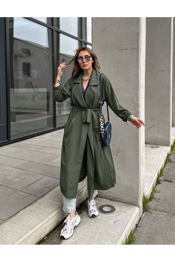 Soft belted trench coat shop