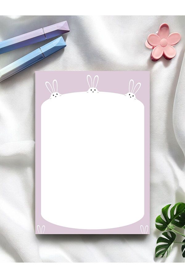 Mirya Notes-Lilac Rabbit Patterned A5 Notepad - Notepad 1