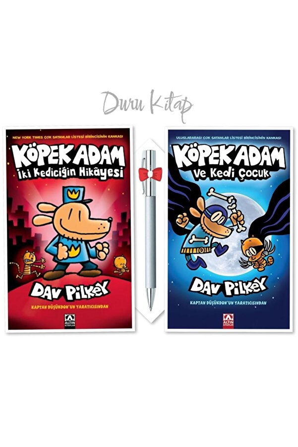 Altın Kitaplar Köpek Adam 3 İki Kediciğin Hikayesi - Köpek Adam 4 Kedi Çocuk, CAPRİCE KALEM HEDİYELİ
