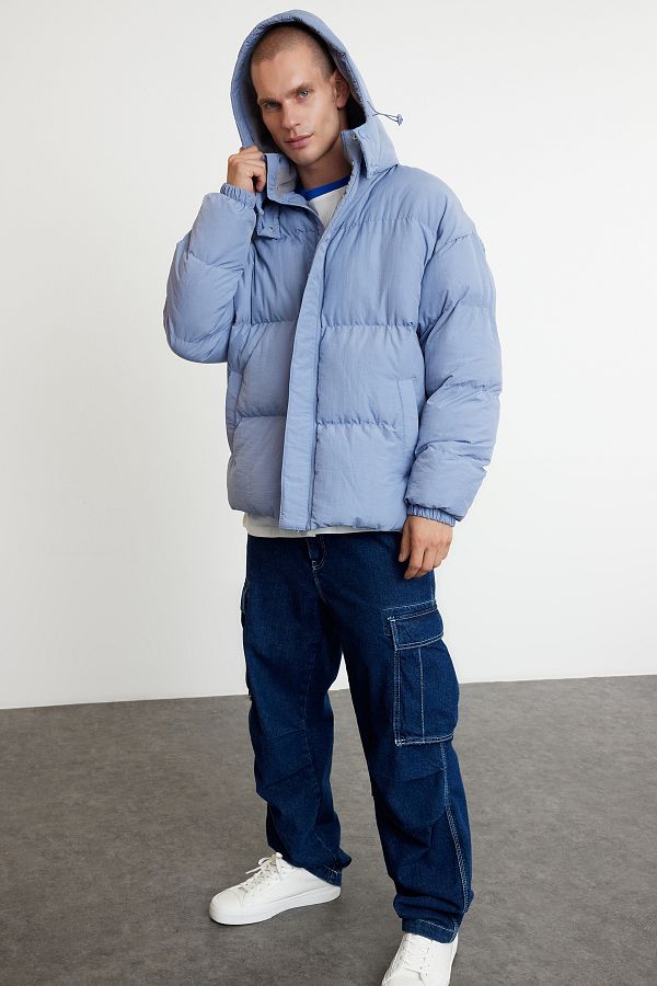 Mens light blue puffer jacket hotsell