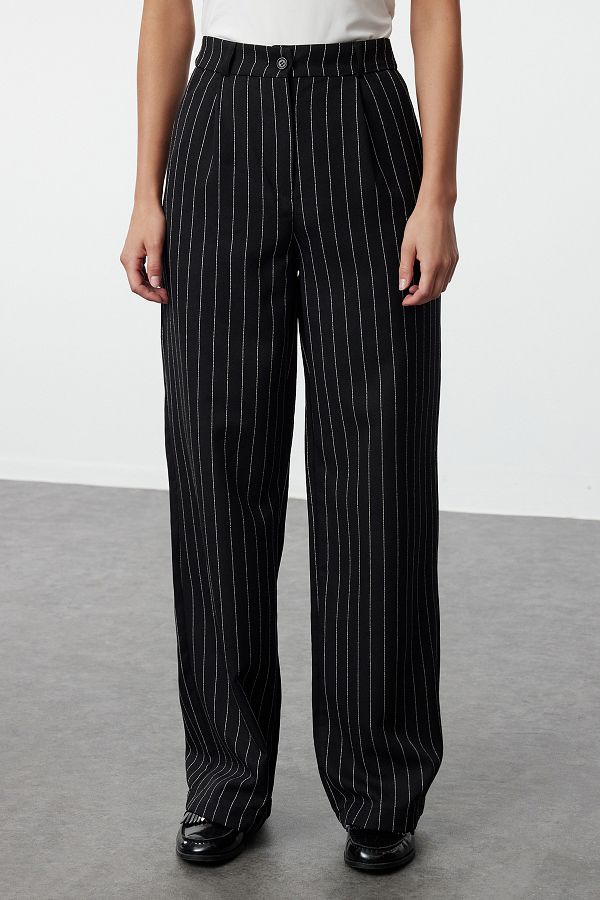 Wide leg striped trousers best sale