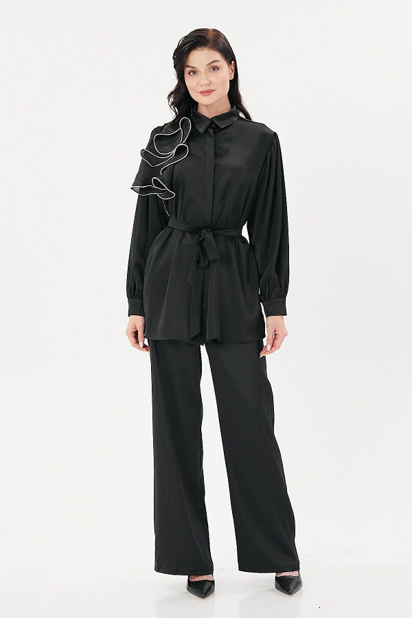 Jupe Satin Set Organza Detailed Trendyol