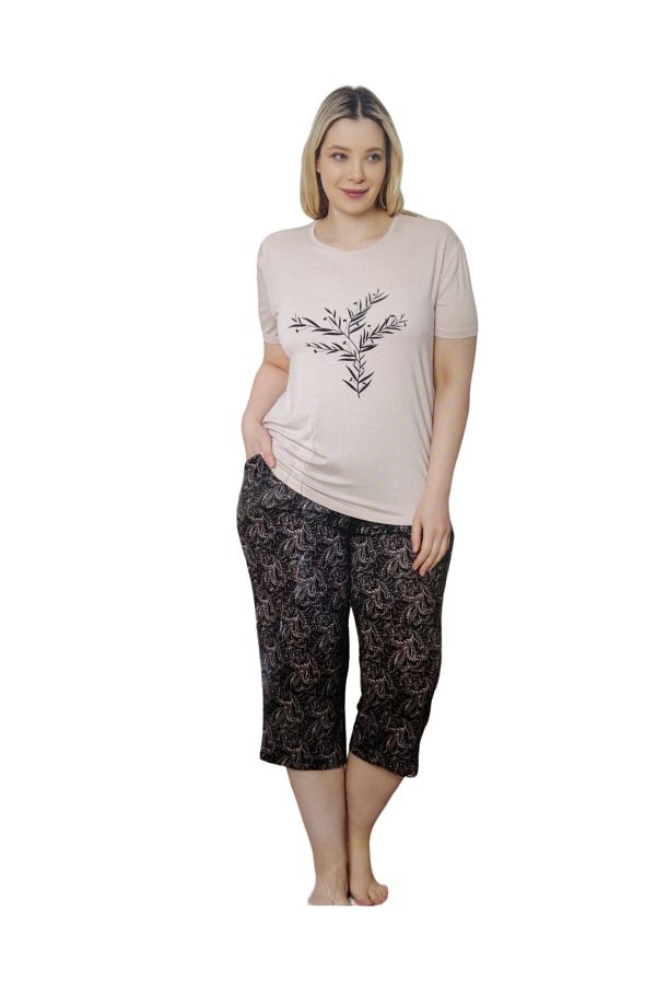 Women's plus size capri pajama sets 2025