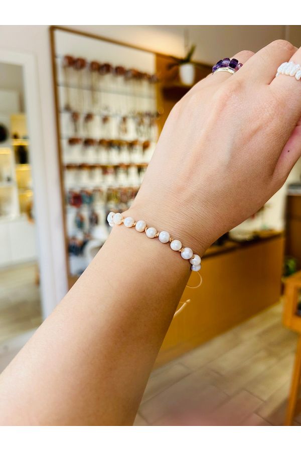 Luna-Pearl String Anklet - Real Bracelet 1