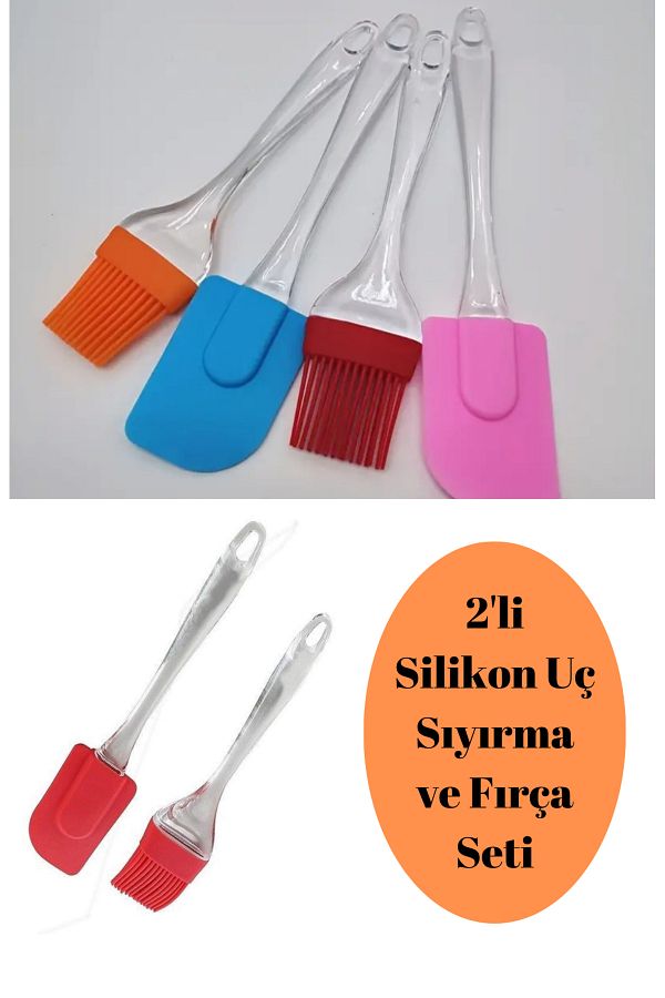 BRE HOME-Set of 2 Egg Brush and Spatula with Silicone Tip 1