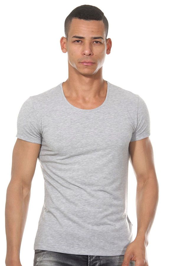 darkzone-Crew Neck Basic Gray Men's T-shirt 1