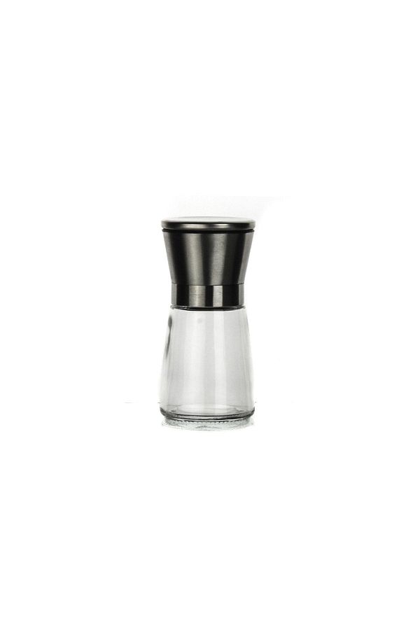 klt-Glass Ceramic Mill with Grinder Light Silver Hygienic Hopper Black Pepper Salt Grinder Special Design 1 Piece 1