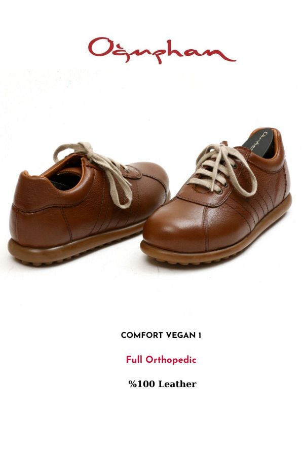 o uzhan ayakkab Men s Lace Up Brown Inner Outer Natural Leather Breathable Upper Anatomical Stylish Comfortable Shoes Vegan 1 Trendyol
