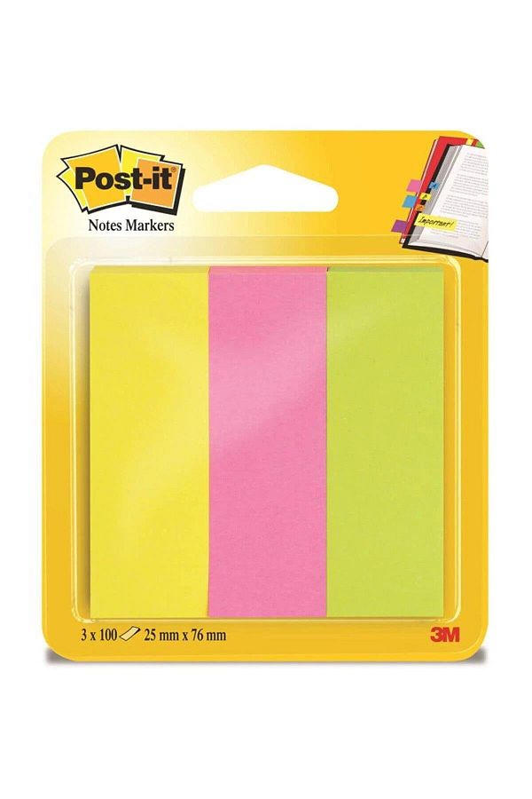 Post-it-Index 100 Sheets - 25x76 Mm Highlighter 3 Color Marking Paper (3x100 Sheets) 1