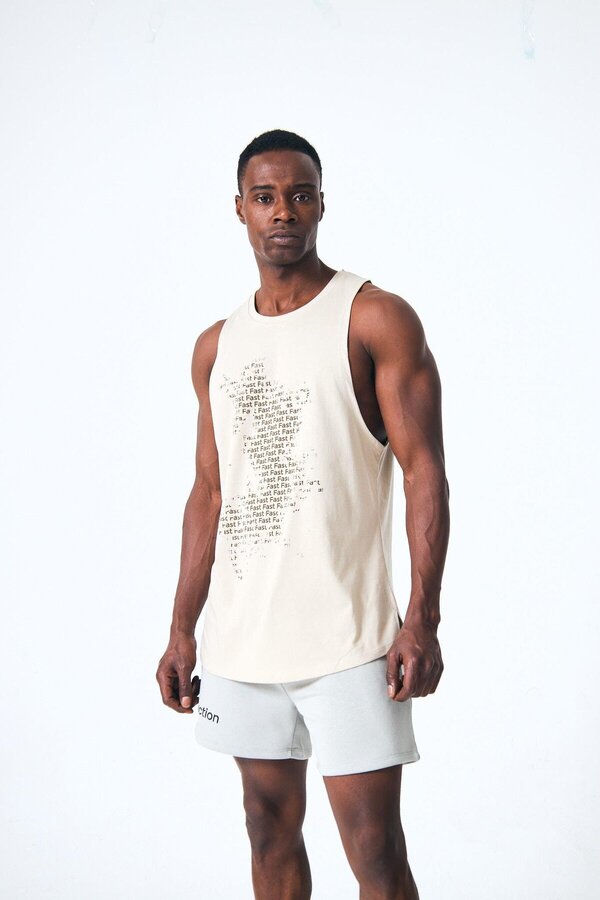 FAST EFFECT WEAR-"Map" Printed Embossed Tank Top 1
