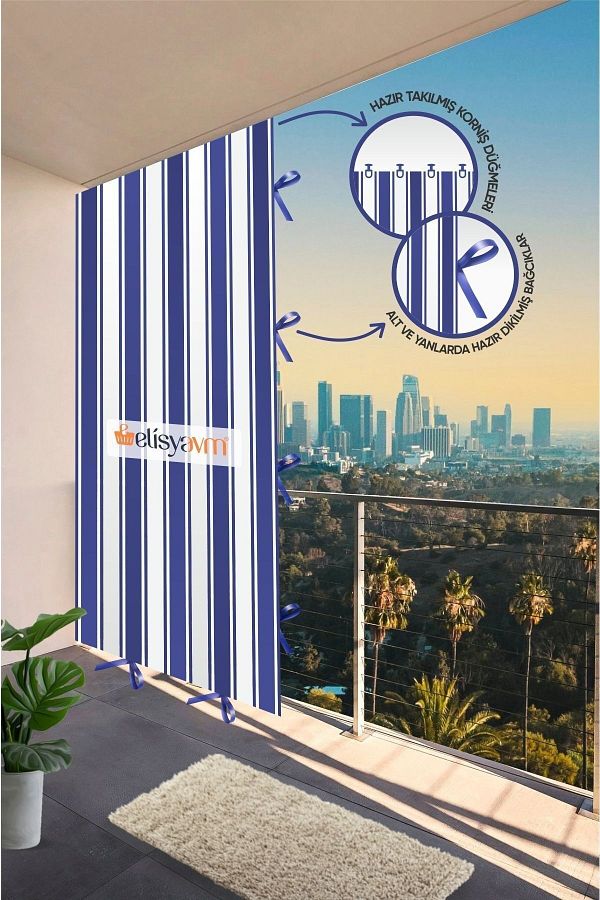 Elisya Home-Balcony Curtain Canvas Sunshade 6 Color Options 1