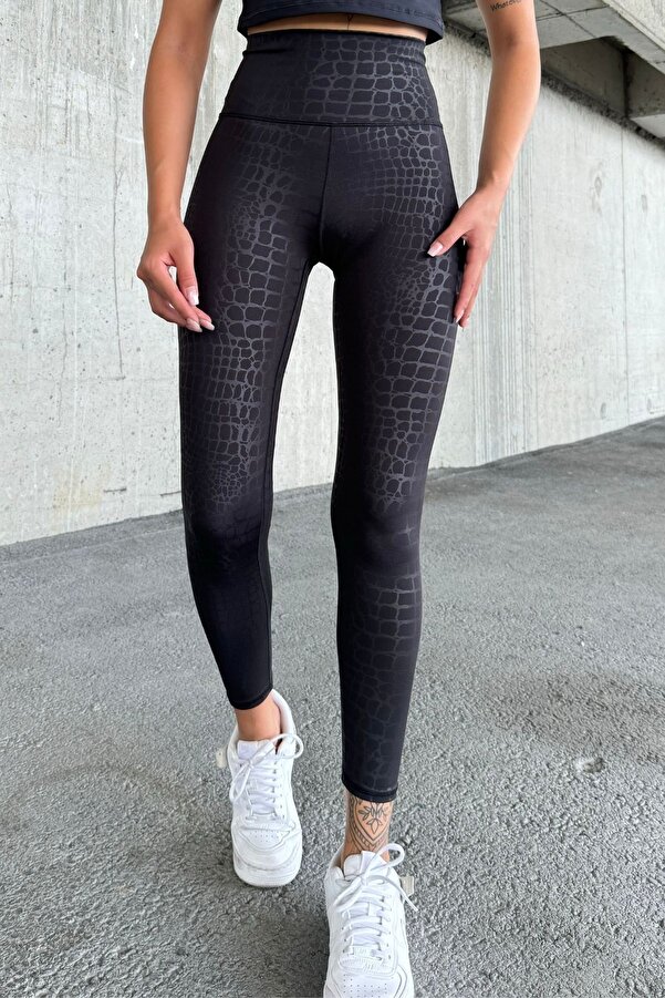 4upower Anaconda Leather Look Leggings- Trendyol
