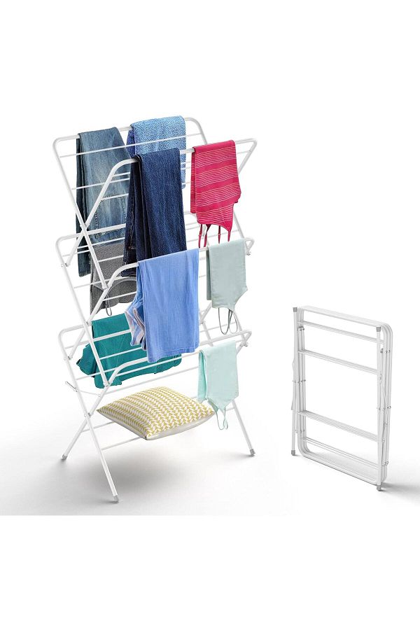 DubaiGallery 3 Tier Clothes Drying Stand Foldable Clothes Rack for Air Drying Clothing Sturdy Durable Clothes Trendyol