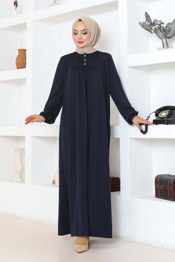 MG Navy Blue Robe Hijab Sports Dress Trendyol