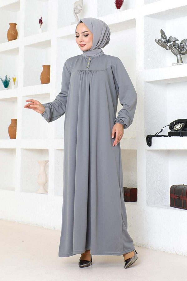 MG GREY Hijab Robe Sports Dress Trendyol