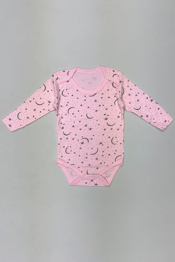 Peki-7500 Model Baby Body - Add 5, Pay 4, Soft Combed Cotton, Moon Star Pattern, Large Size, Bottom Fence 1