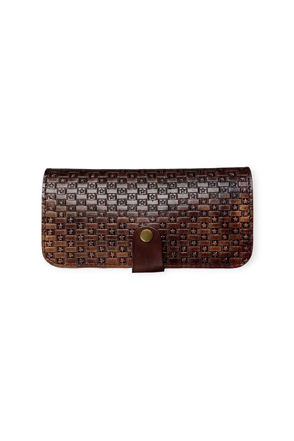 DORART LEATHER Leather Wallet Wicker Embroidered Trendyol