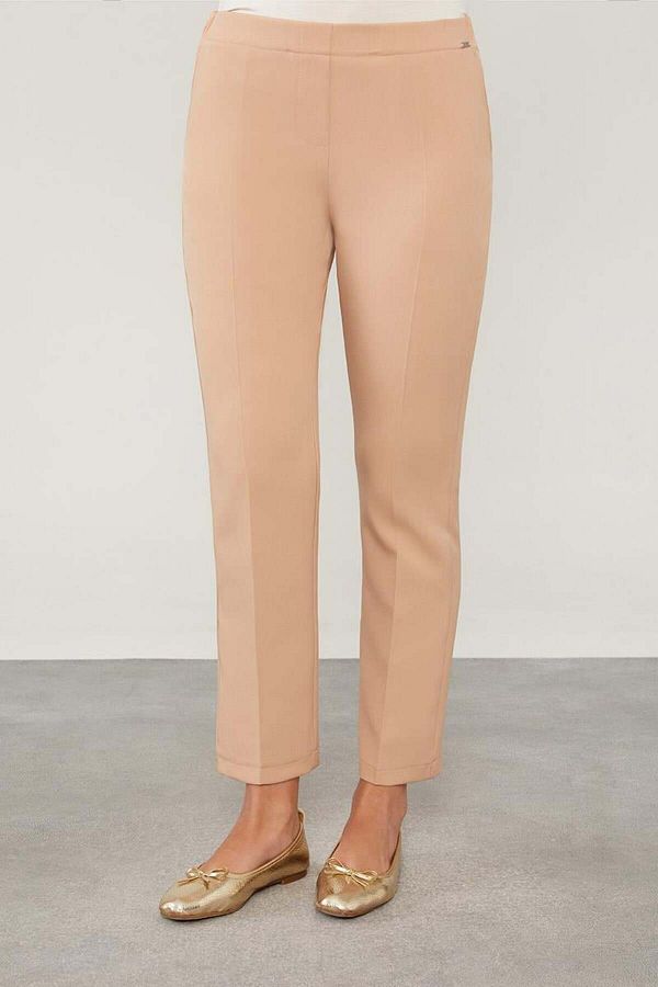 Levidor-Salmon Trousers with Elastic Waist and Pocket Detail 1