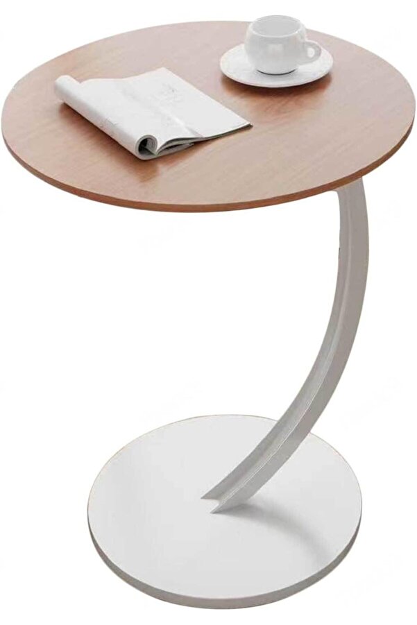 DubaiGallery Round Side Table C Shaped - Small Coffee Table - Sofa Side