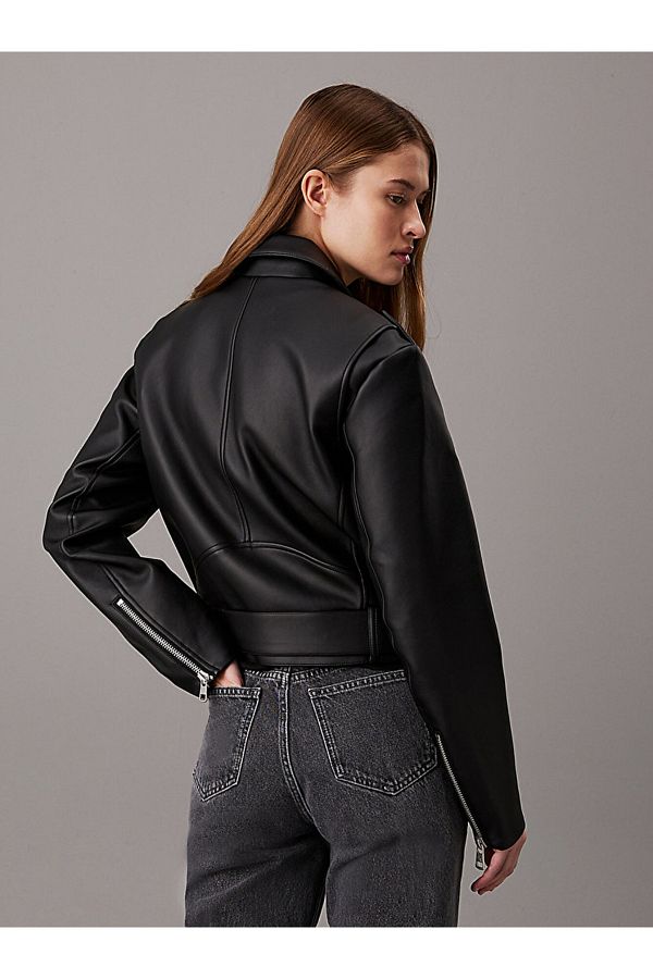 Calvin Klein Faux Leather Biker Jacket Trendyol