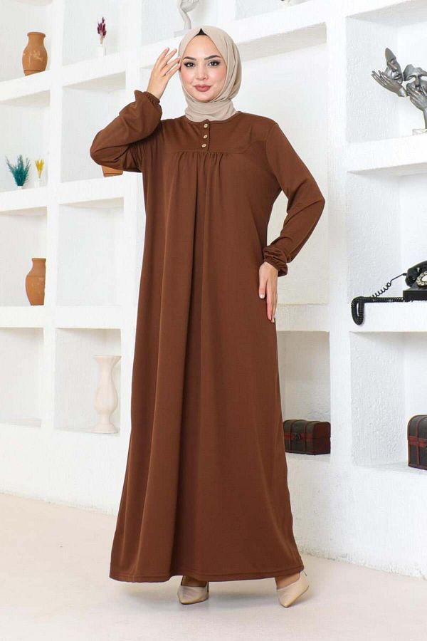 MG Sports Dress with Hijab Robe Brown Trendyol