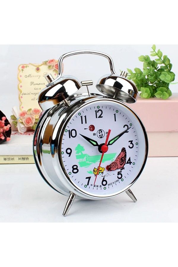 Sarego-Nostalgic Table Clock All Metal Design Wind-Up Mega Size Clock with Bell Alarm and Chicken 1