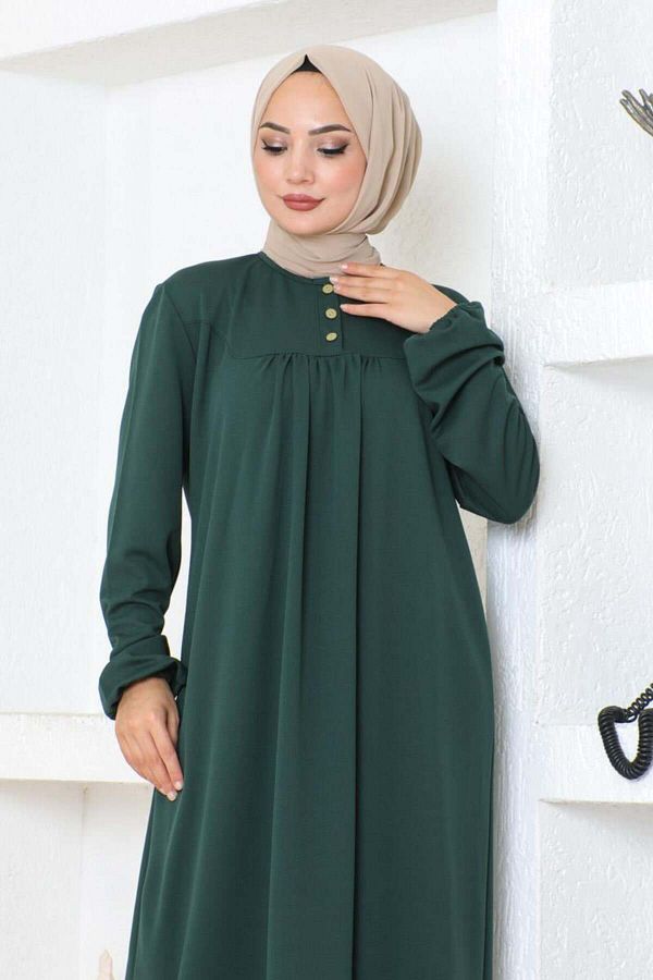 MG Emerald Green Robe Hijab Sports Dress Trendyol