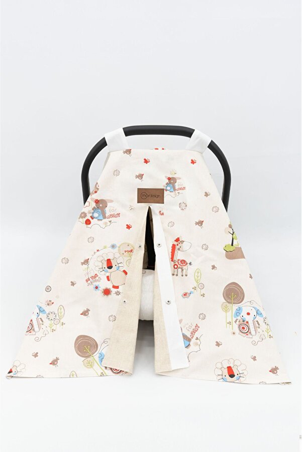 mordesign Bebek Puset Örtüsü, Pamuklu Kumaş, Askı Stil, Animal Serisi