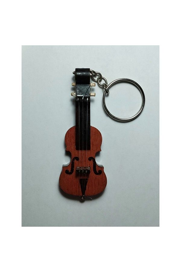 Home 2 Pieces Wooden Violin Keychain Simple and Stylish Design Trendyol